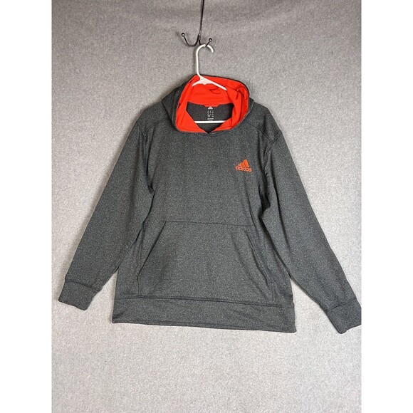 Adidas Ultimate Hoodie Long Sleeve Sweatshirt Men’s XL Grey & Orange Climawarm - Picture 2 of 10